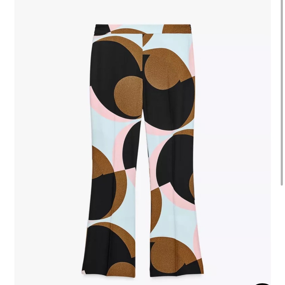 Zara Multicolor Geometric Ankle Pants